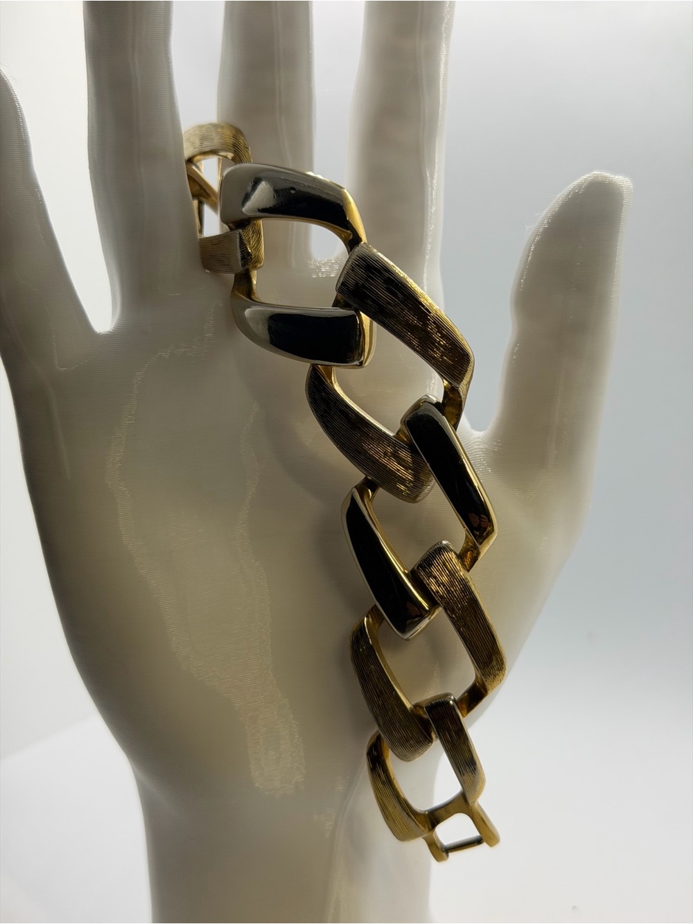 Napier Gold and Black Chunky Link Bracelet